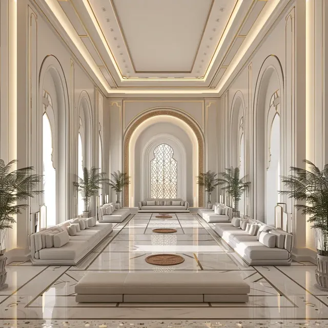 3D Classic Modern Arab Majlis Interior Design