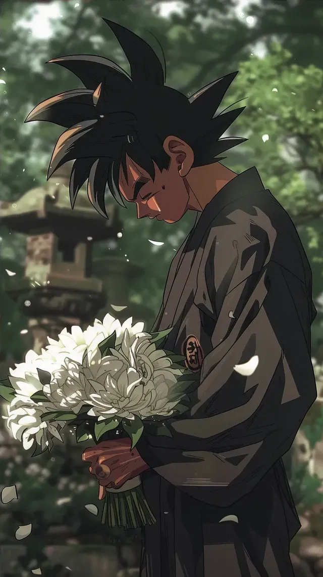 A Moment of Mourning Goku at a Funeral