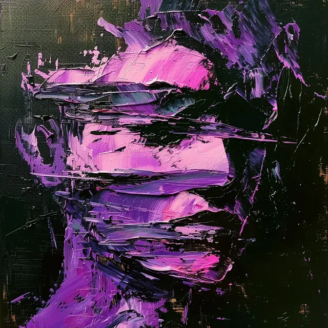 Abstract Palette Knife Man Silhouette