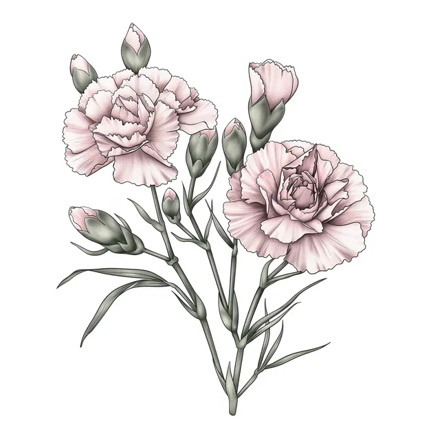 Adorable Carnation Flowers in Subtle Pink