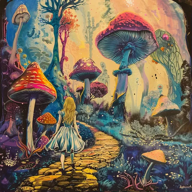 Alice Walking Through Psychedelic Wonderland