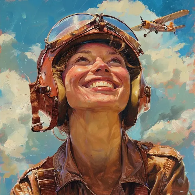 Amelia Earhart’s Skyward Smile by David Uhl