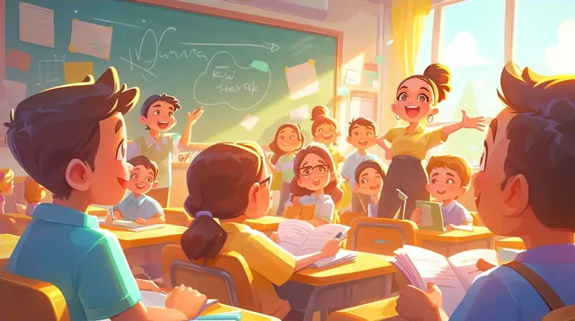 Animated Classroom Scene