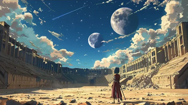 Anime Gladiator Under Two Moons