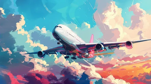 Anime Plane Keyart with Simple Design