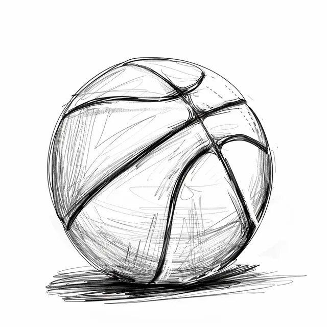 Basketball Sketch Outline