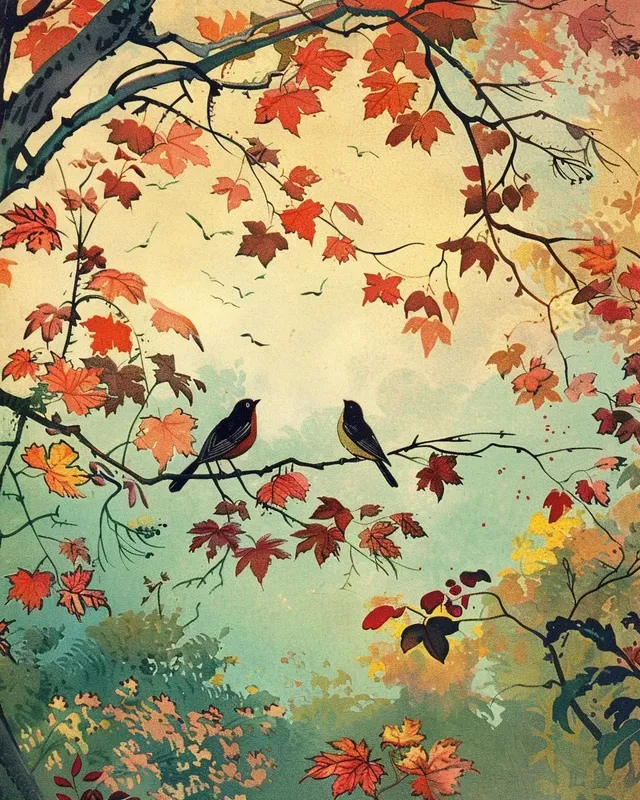 Birds Chirping on an Autumn Day