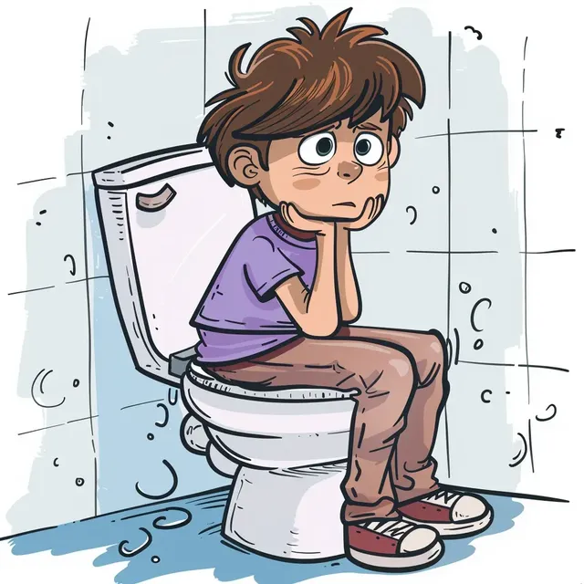 Cartoon of Difficulty Using Toilet Alone