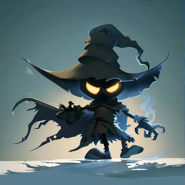 Cartoonish 3D Game of Witch vs Shadow Enemy