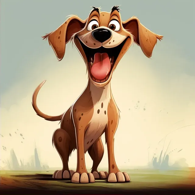 Cheerful Canine Cartoon