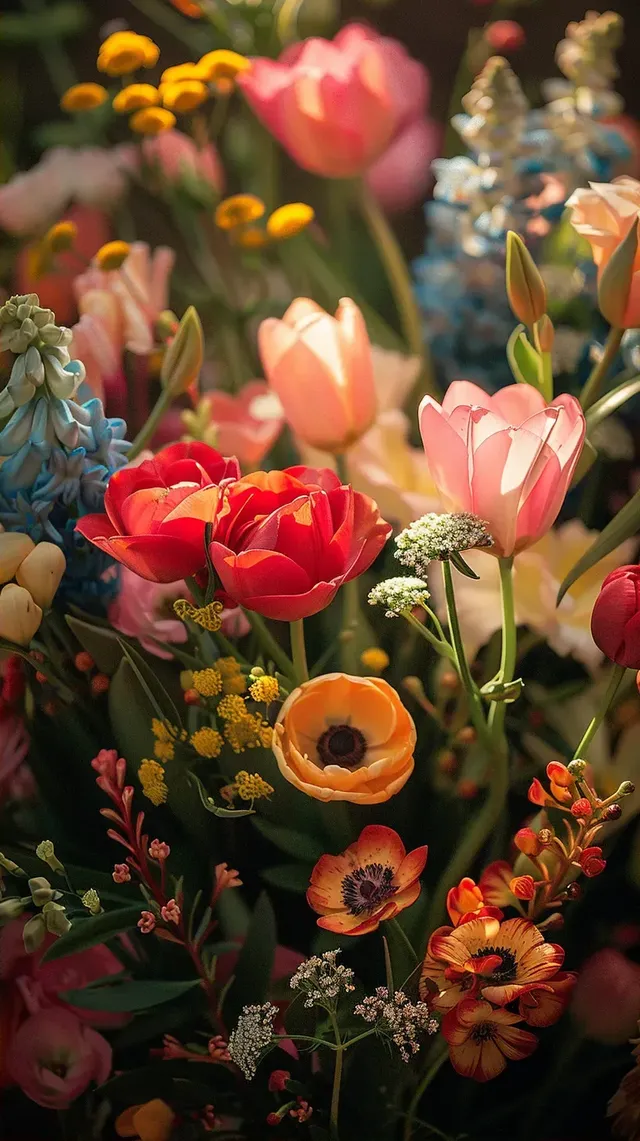 Cinematic Close-Up of Spring Flowers