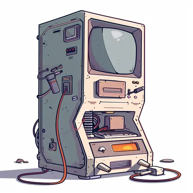 Clean Cartoon Depiction of Custom PC