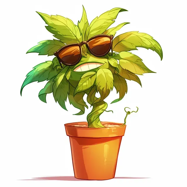 Cool Cannabis Plant Cartoon Image