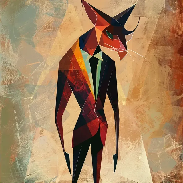 Cubist Devil in a Suit