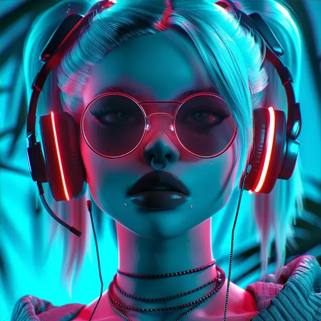 Cyberpunk Cartoon Girl in Norway