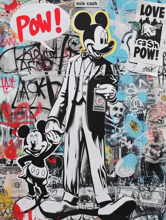 Dadaist Collage of Disney, Comics, and Graffiti