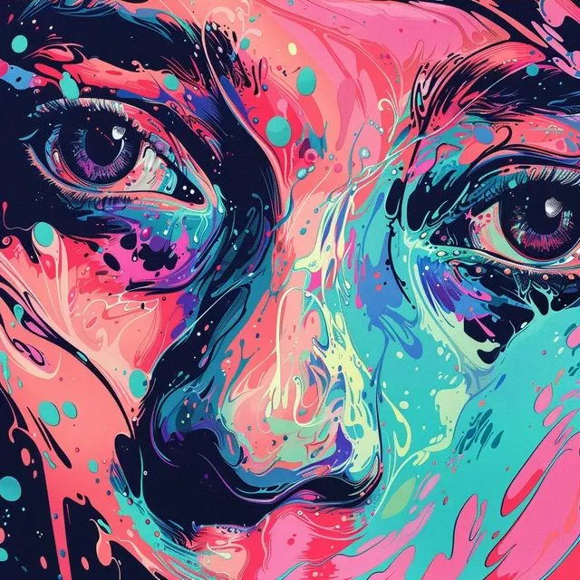 Drippy Colorful Eyes Illustration