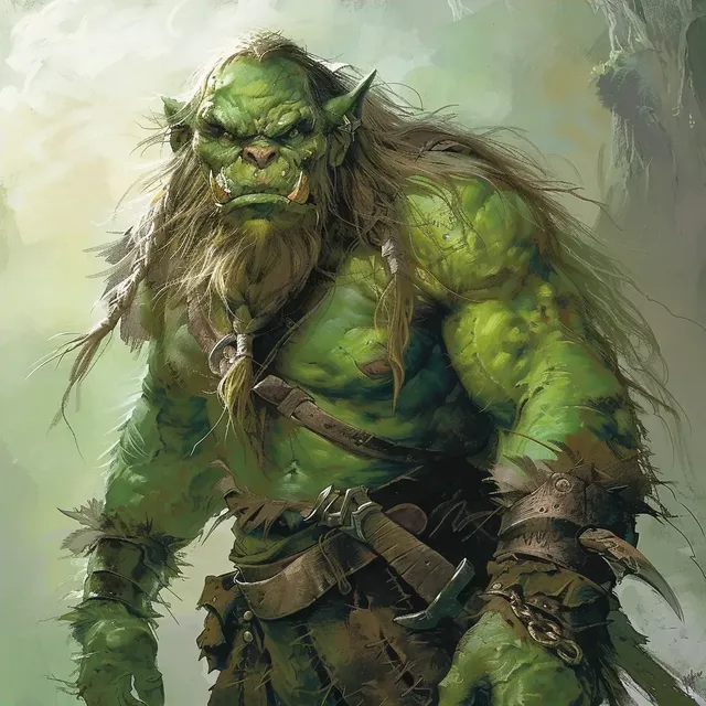 Dungeon Depths A DND Green Troll Portrait