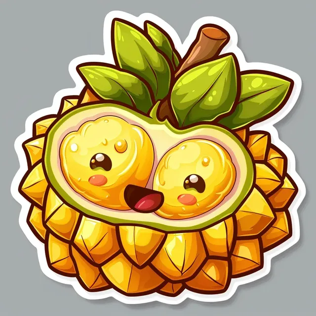 Durian Sticker with Solid Background