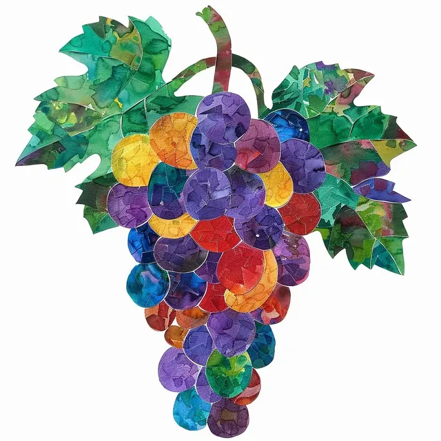 Eric Carle Style Grape Cutouts