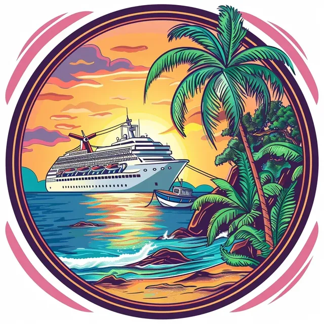 Exotic Cruise Badge-Style T-Shirt Design