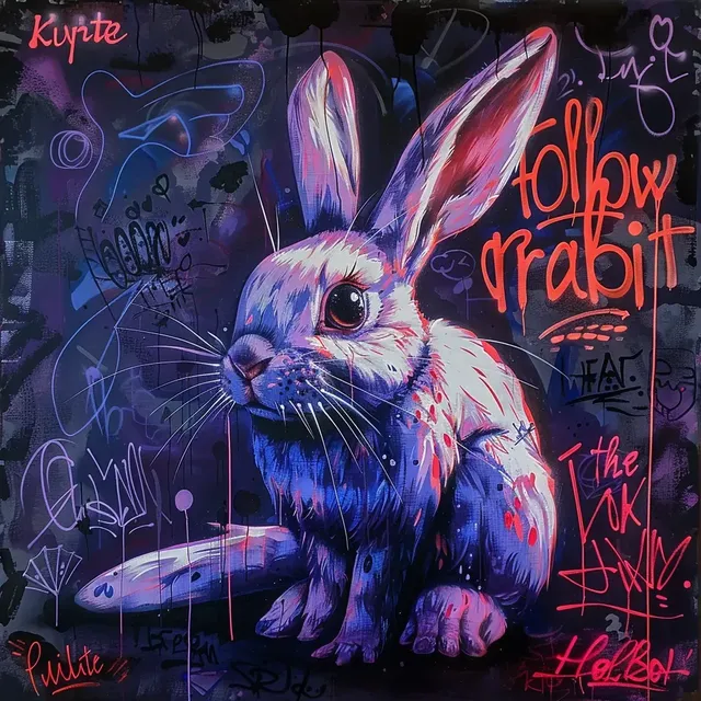 Follow the White Rabbit in Black Light