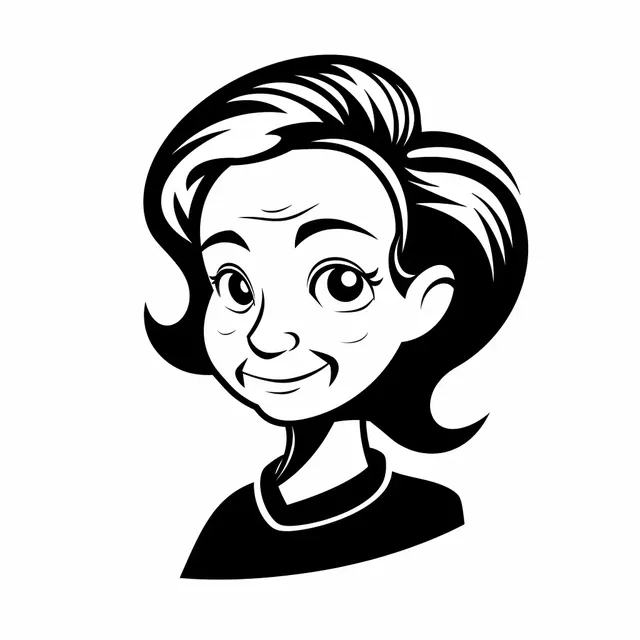 Friendly Older Woman Cartoon Logo