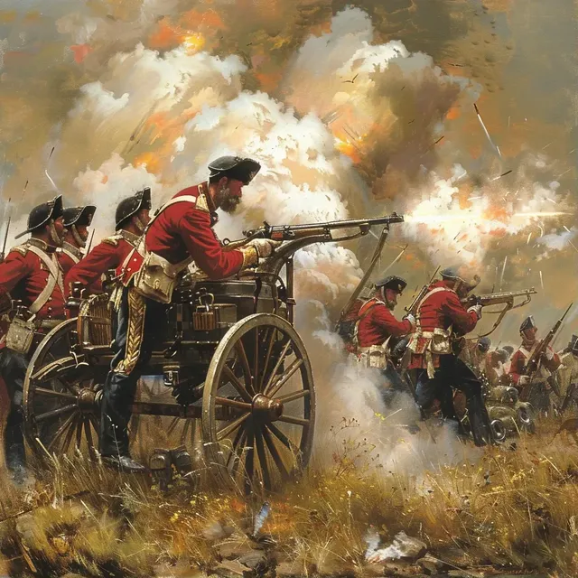 Gatling Gun Firing Illustration