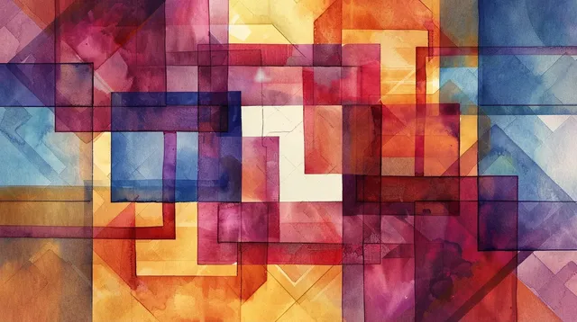 Geometric Watercolor Squares