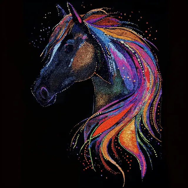 Glitter Horse T-Shirt Design