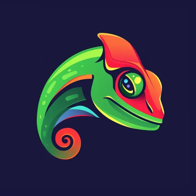 Google-Inspired Board Game Chameleon Logo