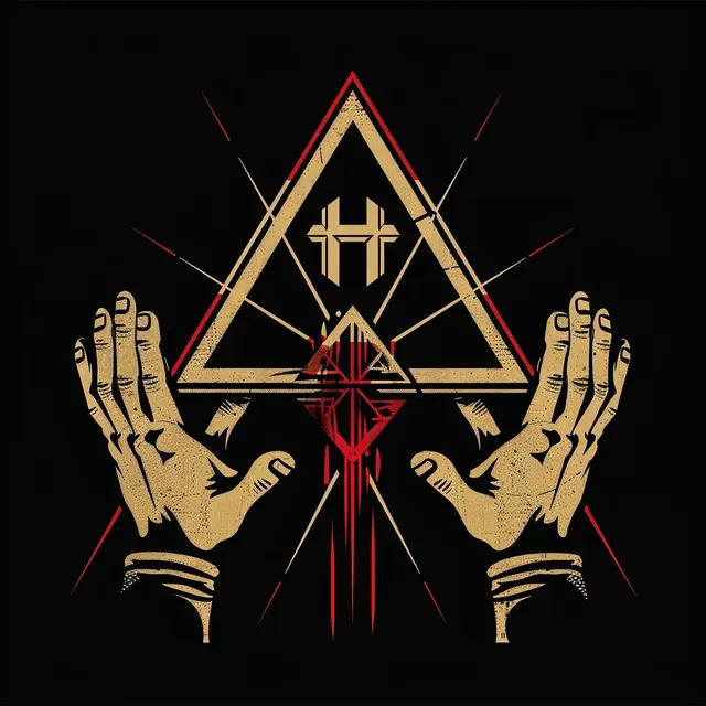 Hands Within Triangle on Cross Logo