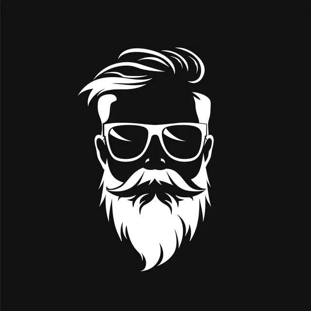 Hipster with Sunglasses Glyph Logo