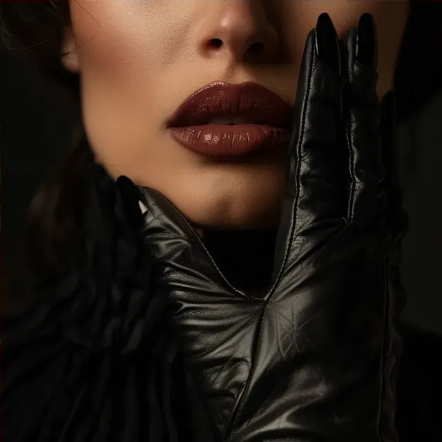 Leather Glove with a Flash of Nail Polish