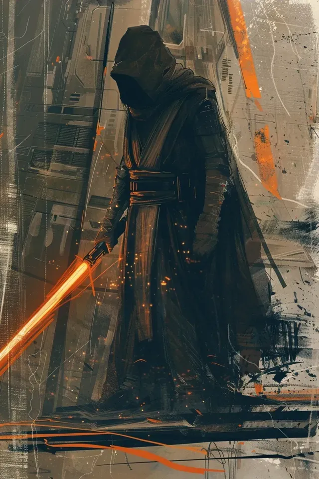 Lone Jedi Ronin with Lightsaber