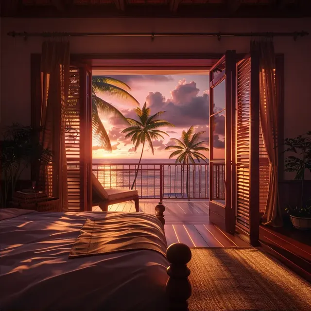 Luxury Hotel Room at Sunset