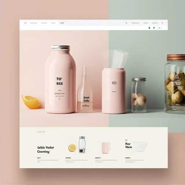 Minimalist E-commerce Website with Neon Lamp