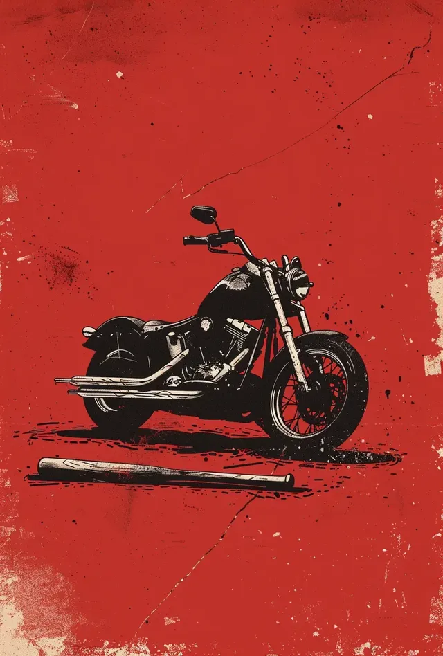 Minimalist Motorcycle Poster by Saul Bass