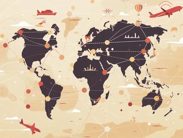 Modern Minimalist Global Trade Routes