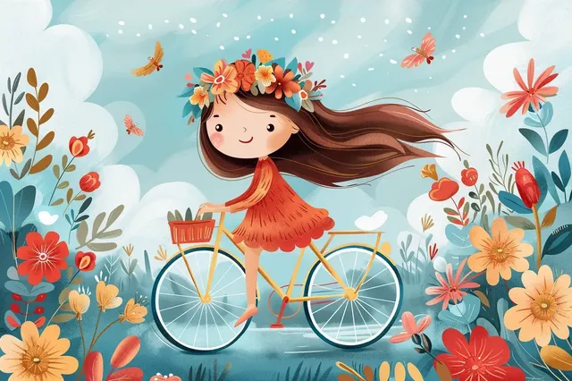 Morning Ride with Flowers