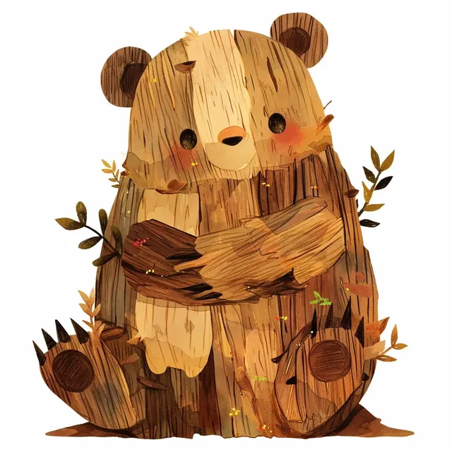 Mythical Bear Pokemon Made of Bark