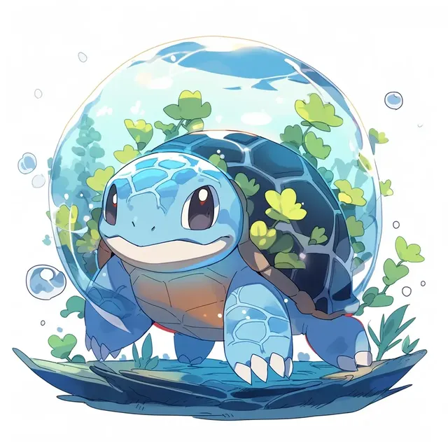 Mythical Turtle Fakemon with Fishbowl Shell