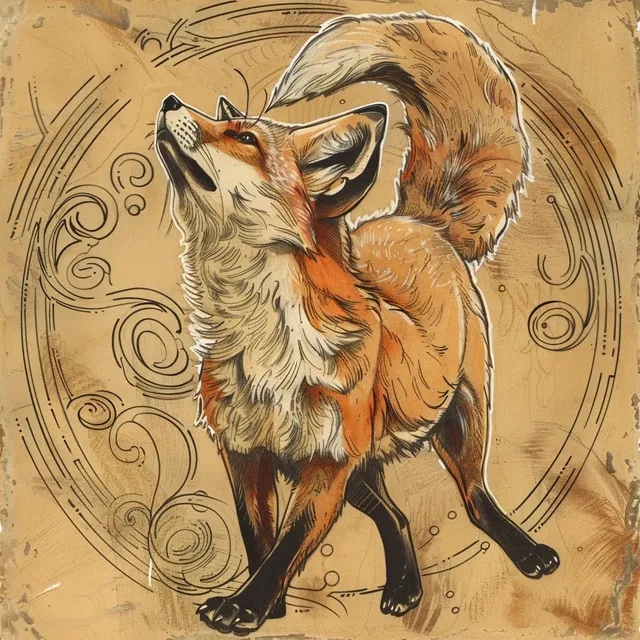 Neotraditional Fox Drawing