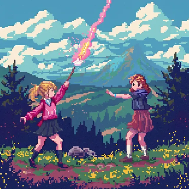 Paula & Hermione 8-Bit Battle