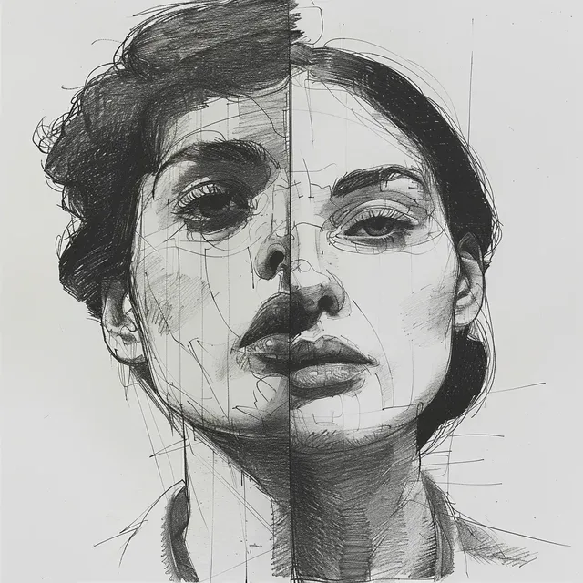 Pencil Sketch of Two People