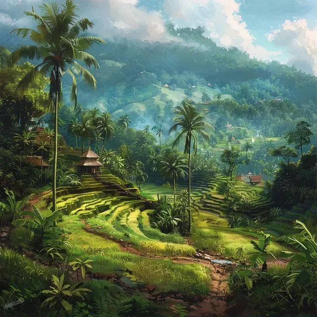 Photorealistic Bali Landscape