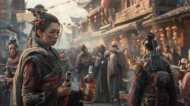 Photorealistic Barbarians Drinking in Medieval China