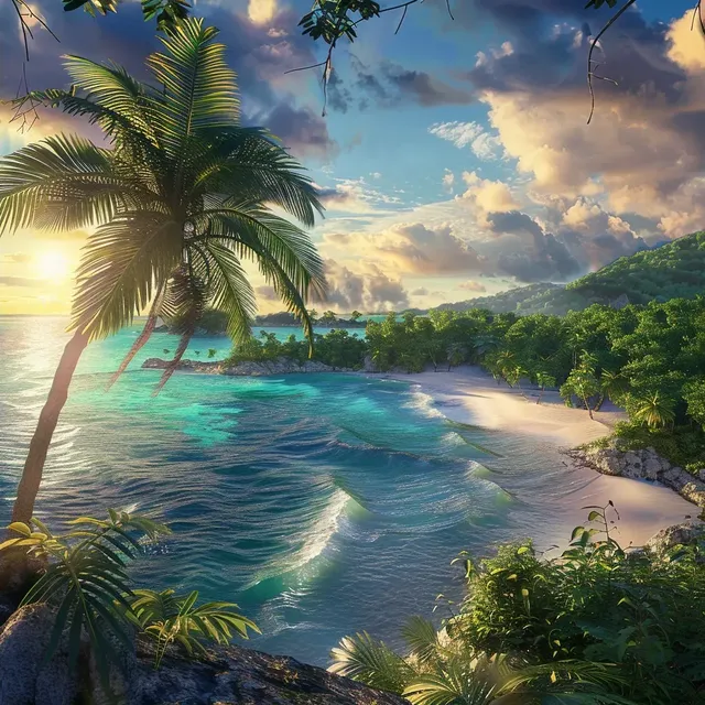 Photorealistic Tropical Island View