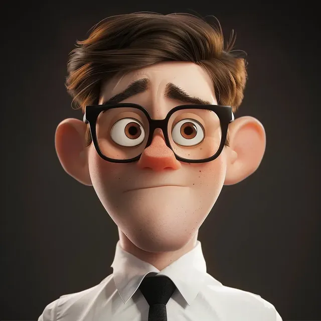 Pixar Cool A 3D Man on White