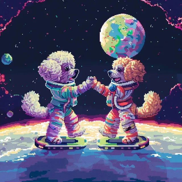 Pixel Pups Race to the Moon